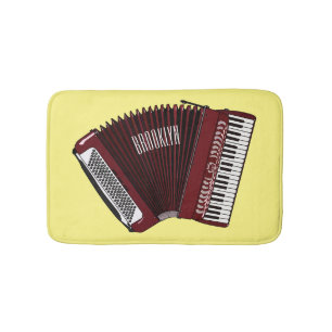 Accordion cartoon illustration bath mat