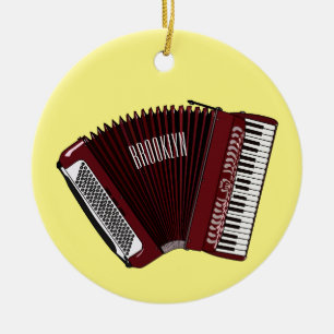 Accordion cartoon illustration ceramic tree decoration