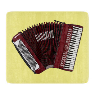 Accordion cartoon illustration cutting board