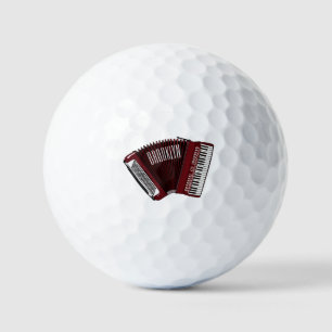 Accordion cartoon illustration golf balls