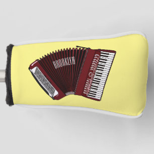 Accordion cartoon illustration golf head cover