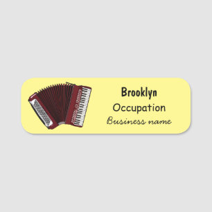 Accordion cartoon illustration name tag
