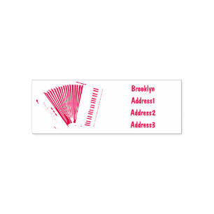 Accordion cartoon illustration self-inking stamp