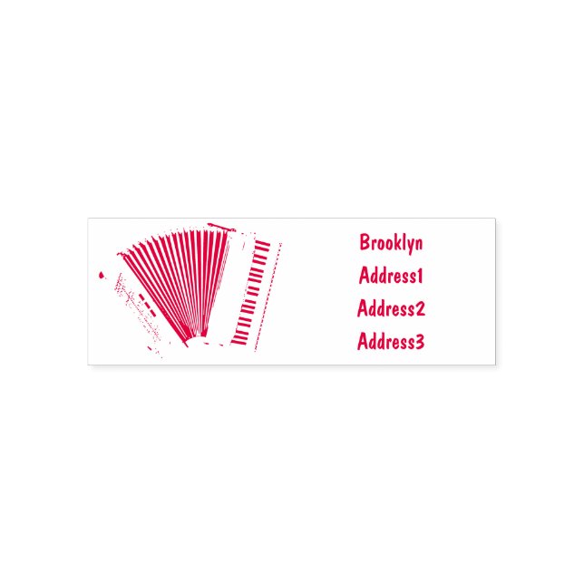 Accordion cartoon illustration self-inking stamp (Design)