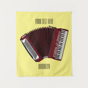 Accordion cartoon illustration tapestry