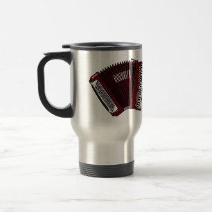 Accordion cartoon illustration travel mug