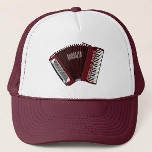 Accordion cartoon illustration trucker hat