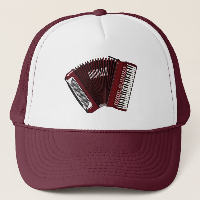 Accordion cartoon illustration trucker hat (Front)
