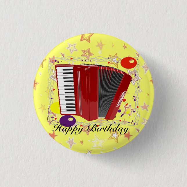 Accordion Celebration 3 Cm Round Badge (Front)
