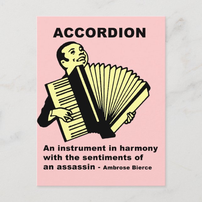 Accordion (humorously defined) postcard (Front)