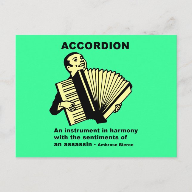Accordion (humorously defined) postcard (Front)