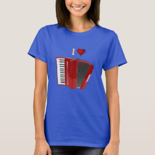Accordion: I Love My Red Accordion t-shirt