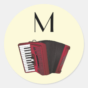Accordion Instrument Musician Music Teacher Classic Round Sticker