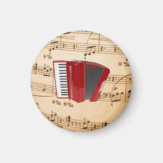 Accordion Music, popular design, Magnet (Front)