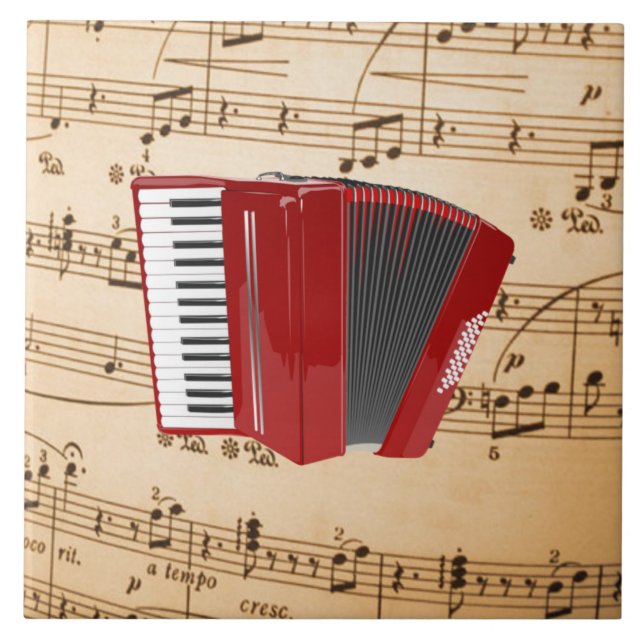 Accordion Music, popular design,  Tile (Front)