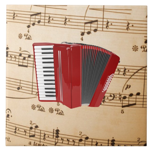 Accordion Music, popular design, Tile (Front)