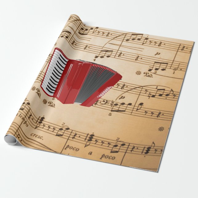 Accordion Music, popular design, Wrapping Paper (Unrolled)