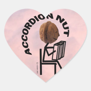Accordion Nut! Heart Sticker