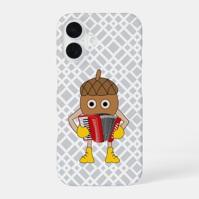 Accordion Nut iPhone 16 Case (Back)