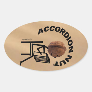 Accordion Nut! Oval Sticker