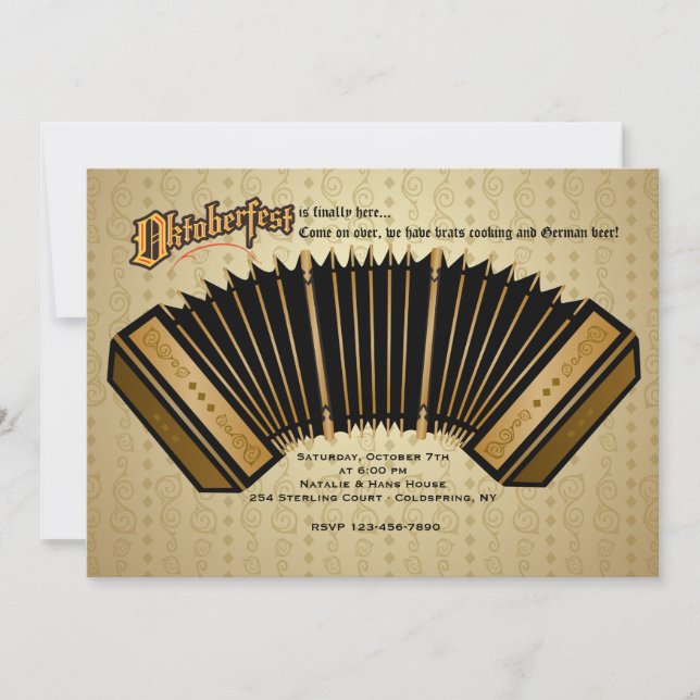 Accordion Oktoberfest Invitation (Front)