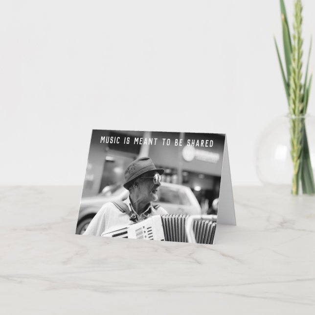 Accordion Player Accordionist Music Share Birthday Card (Front)