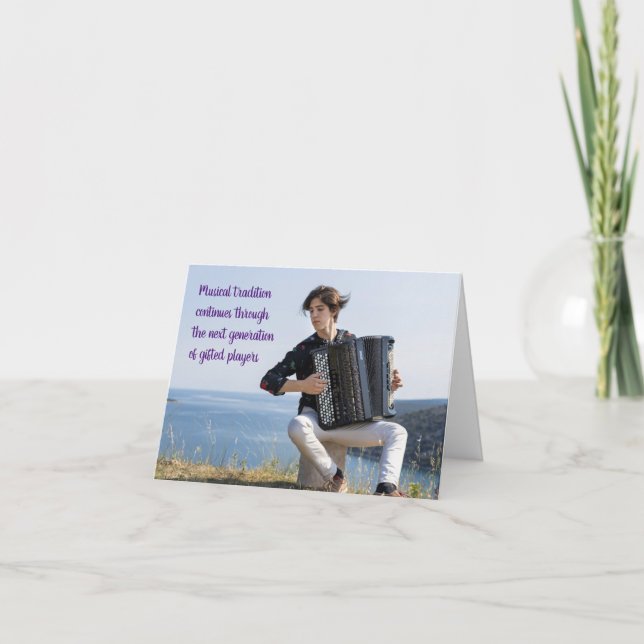 Accordion Player Accordionist Traditional Musician Card (Front)