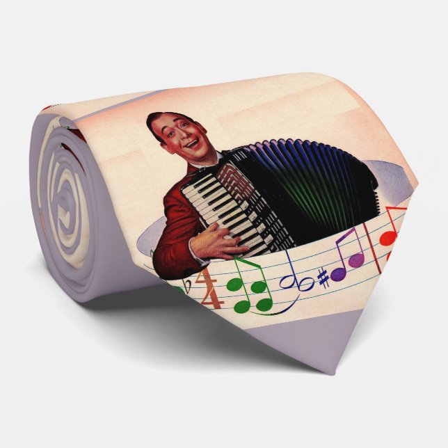 accordion player print tie (Rolled)