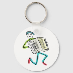 Accordion Playing Stickman Key Ring