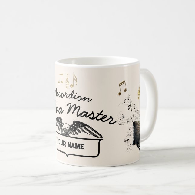 Accordion Polka Master Personalised Coffee Mug (Front Right)