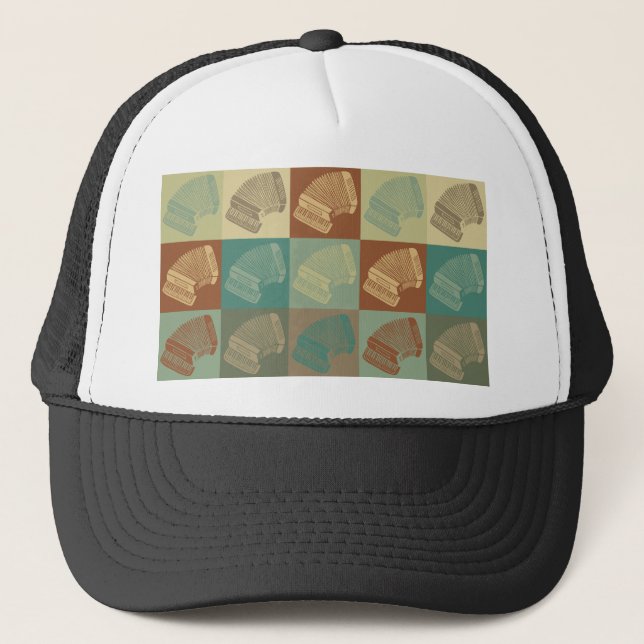 Accordion Pop Art Trucker Hat (Front)