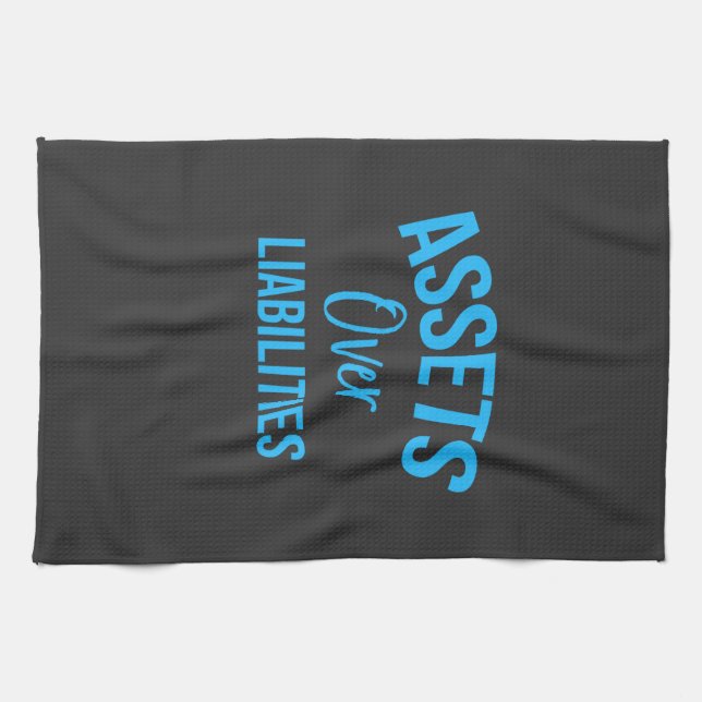 Accountant Asset Over Liabilities Tea Towel (Horizontal)
