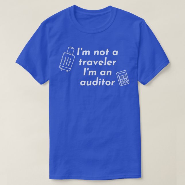 Accountant Auditor Audit Bookkeeper Tax White Text T-Shirt (Design Front)