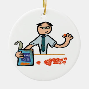 Accountant Bean Counter Ceramic Tree Decoration