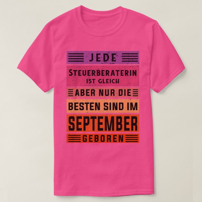 Accountant birthday September born tax adviser T-Shirt (Design Front)