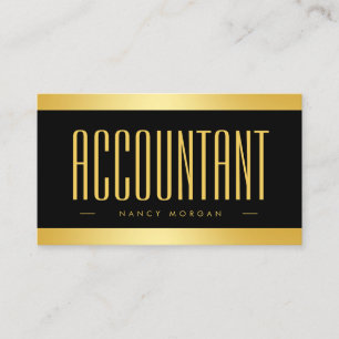 Accountant Black And Gold Business Card