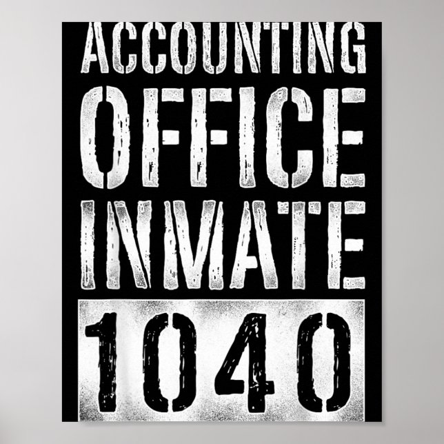 Accountant Bookkeeper Accounting Prison Jail Poster (Front)