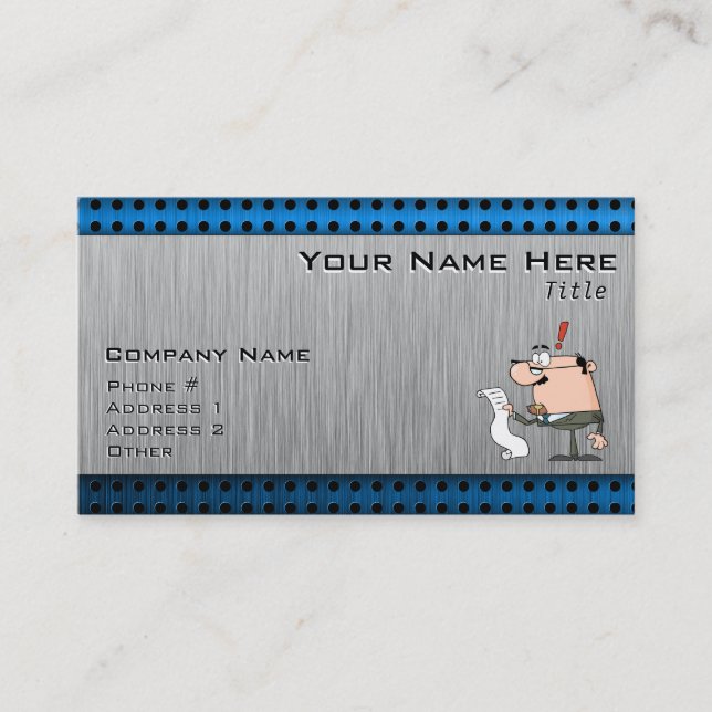Accountant; Brushed metal-look Business Card (Front)