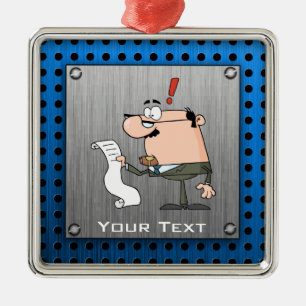 Accountant; Brushed metal-look Metal Tree Decoration