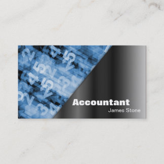 Accountant Business Card Black & Blue Numbers