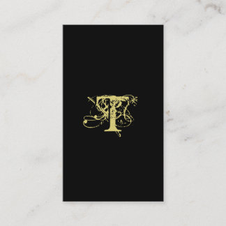 Accountant Business Card Monogram Black Gold