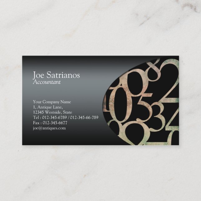 Accountant Business Card Side Numbers (Front)