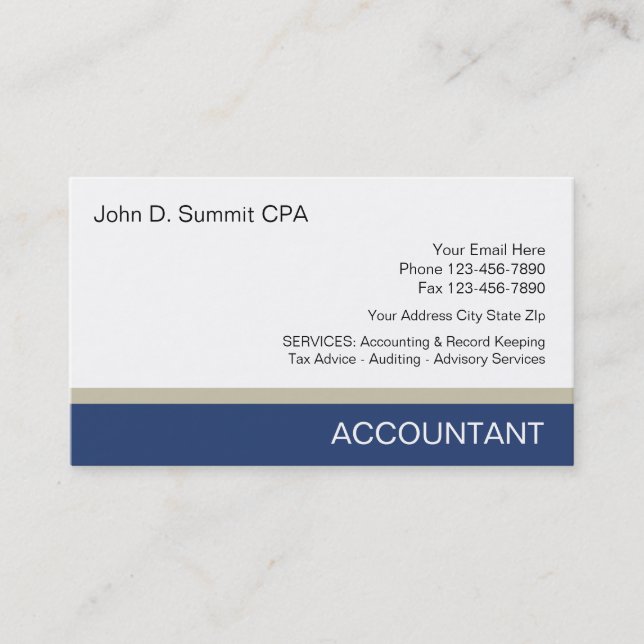 Accountant Business Cards (Front)