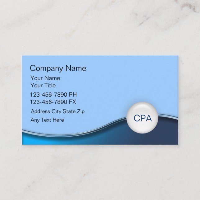 Accountant Business Cards (Front)