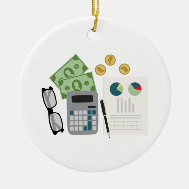 Accountant Ceramic Tree Decoration (Front)
