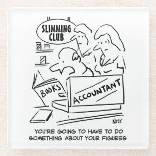 Accountant Checks the Books at a Slimming Club Coa Glass Coaster