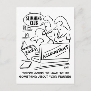 Accountant Checks the Books at a Slimming Club Postcard