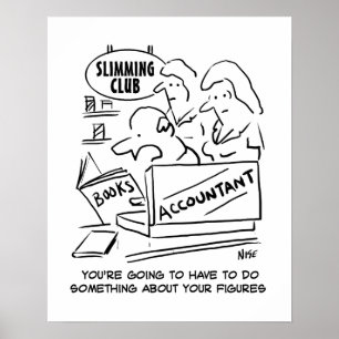 Accountant Checks the Books at a Slimming Club Poster