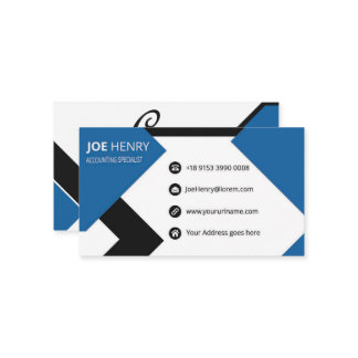 Accountant CPA Blue and White Business Card