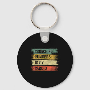 Accountant crunching numbers is cardio accounting key ring